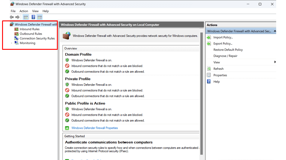 firewall protection inbound outbound security password vpn