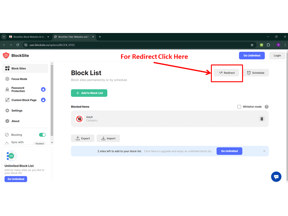 Block site website google search google drive google forms google fan google chrome